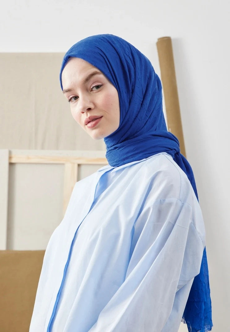 Fresh Scarf Bamboo Shawl Sax Blue