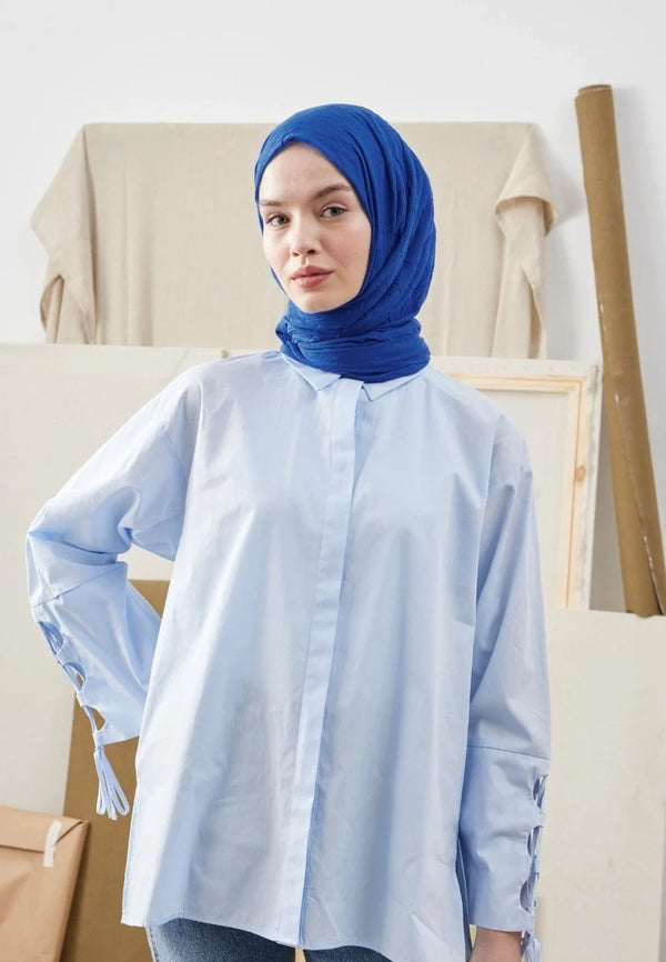 Fresh Scarf Bamboo Shawl Sax Blue