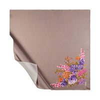 Ipekevi 01184 Silver Mink Palace Garden Print Silk Twill Scarf