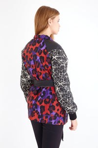 VNV Jacquard Leather Coat Colorfull