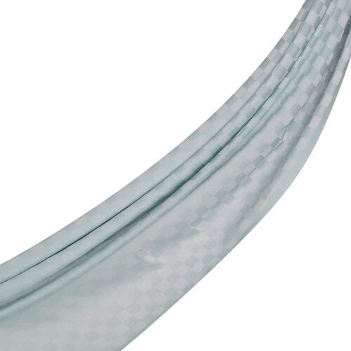 Ipekevi 0668 Water Green Checkered Cotton Silk Shawl