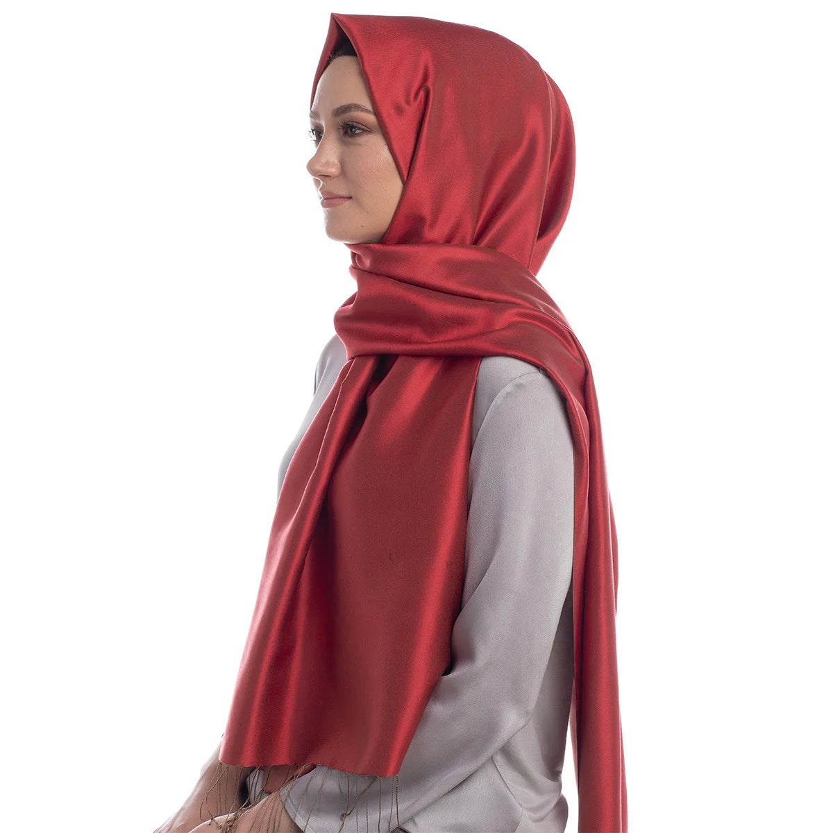 Ipekevi 927 Wild Strawberry Reversible Silk Shawl