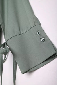 All Slit Shirt Collar Tunic Dark Laurel