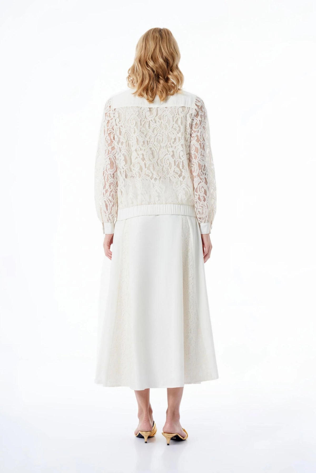 ZMS Lace Jacket Set Ecru