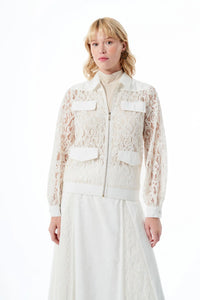 ZMS Lace Jacket Set Ecru